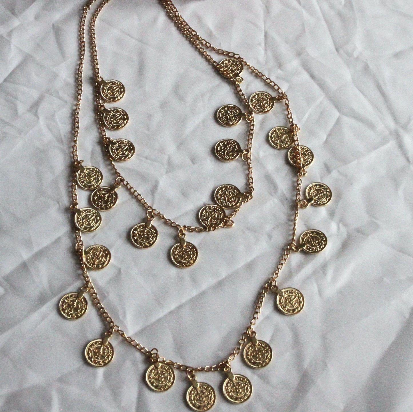 Coin Double Chain Necklace