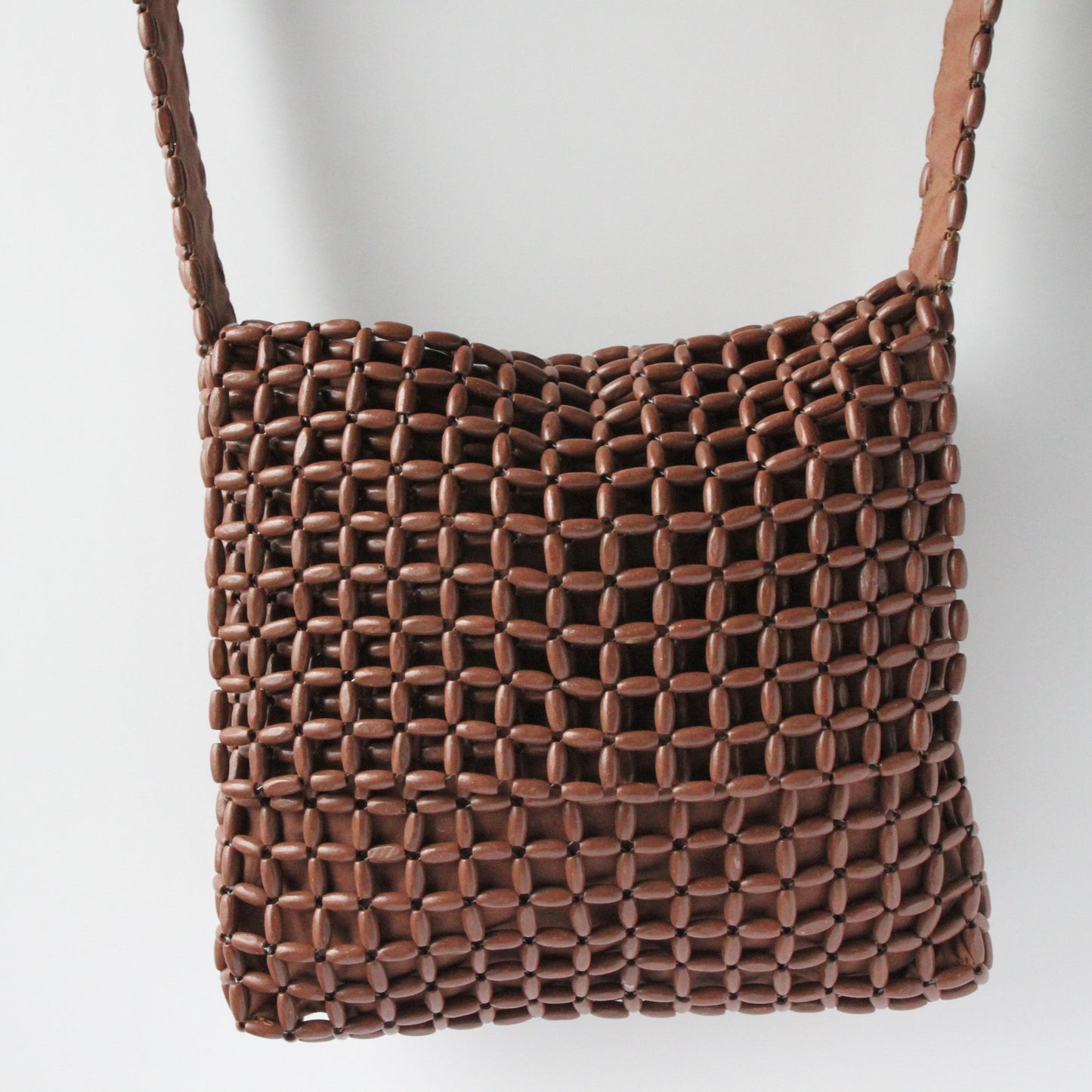 Dark Beaded Trellis Flap Bag