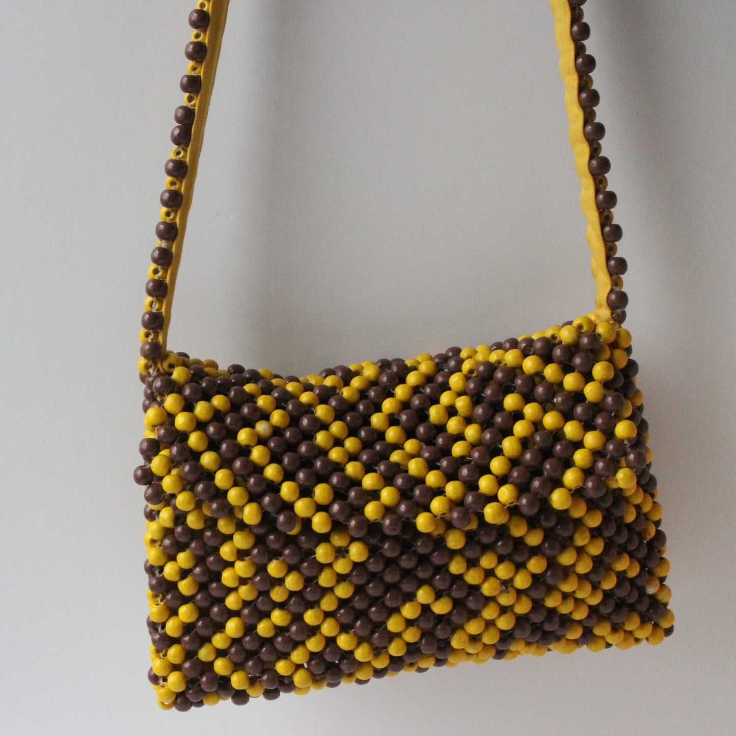 Banana Beaded Flap Bag