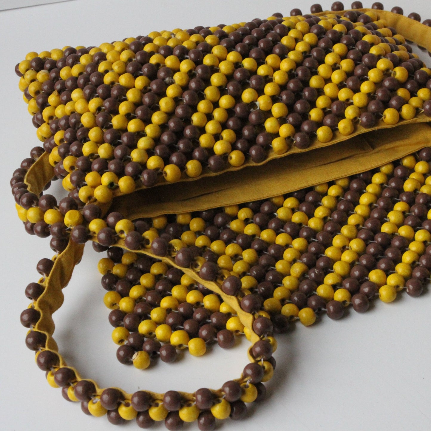 Banana Beaded Flap Bag