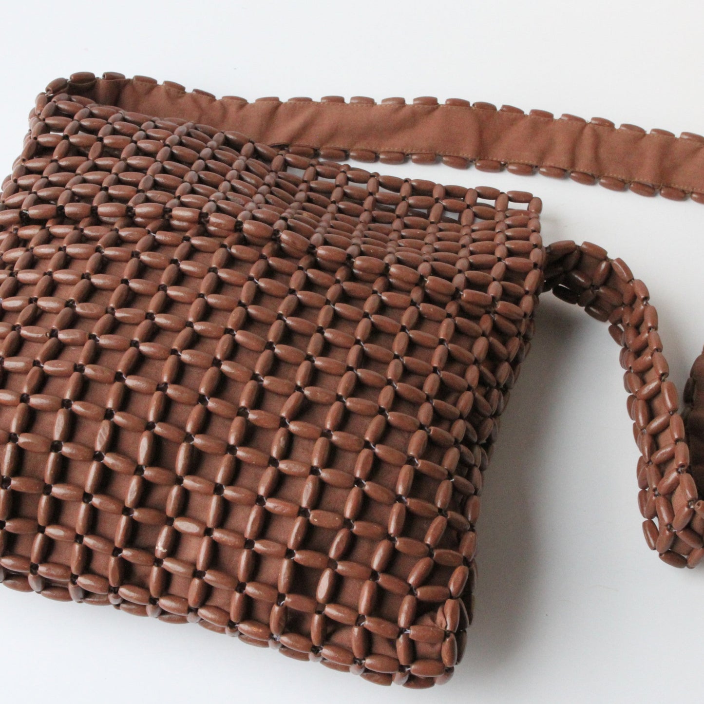 Dark Beaded Trellis Flap Bag