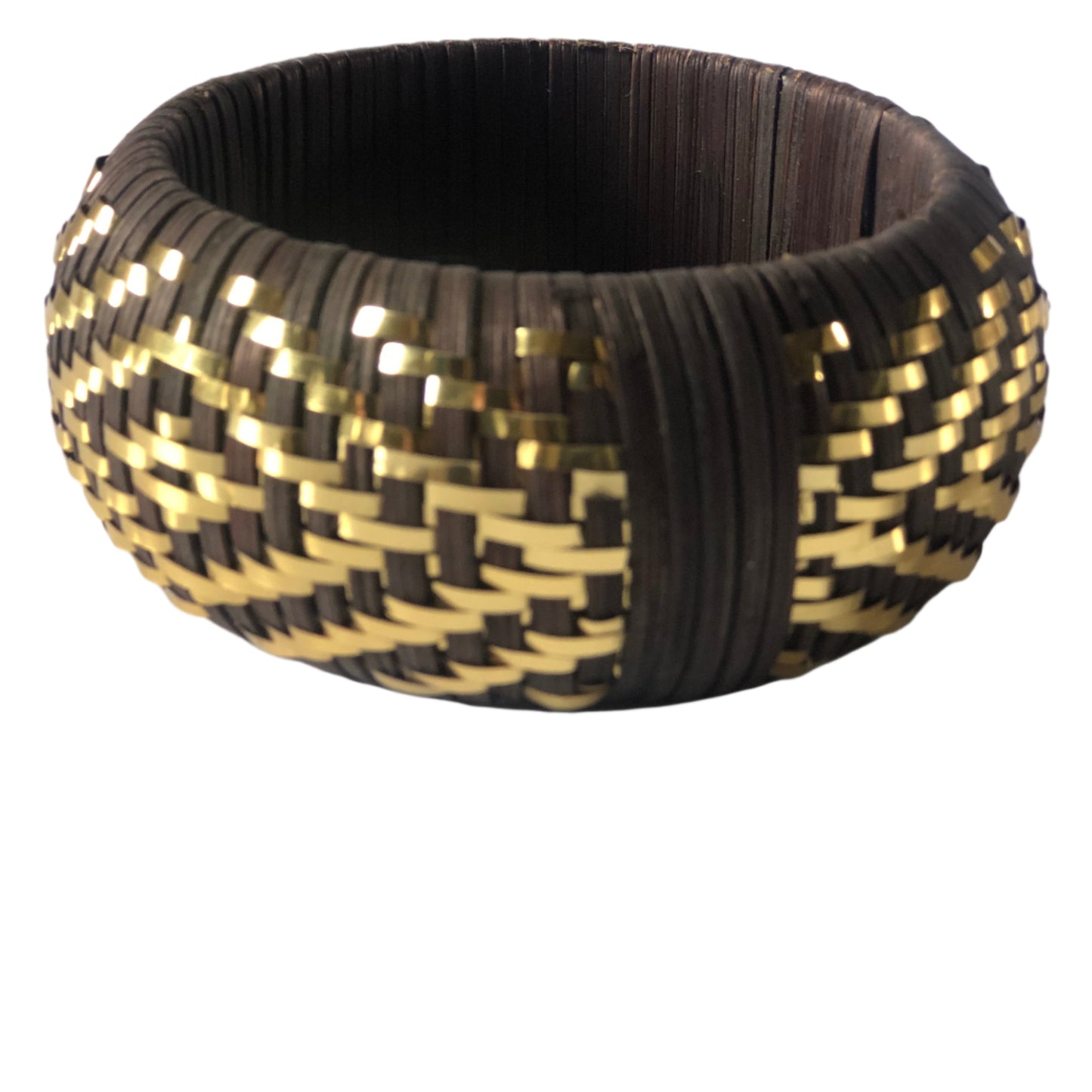 Espresso and Gold Wide Bangle