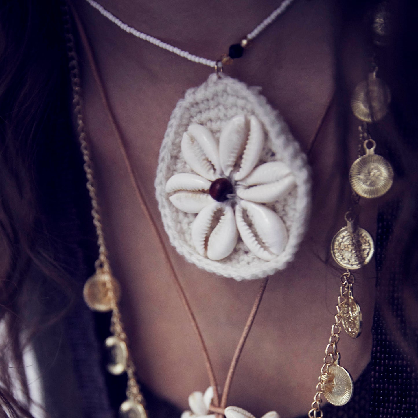 Shell Crochet Pendant