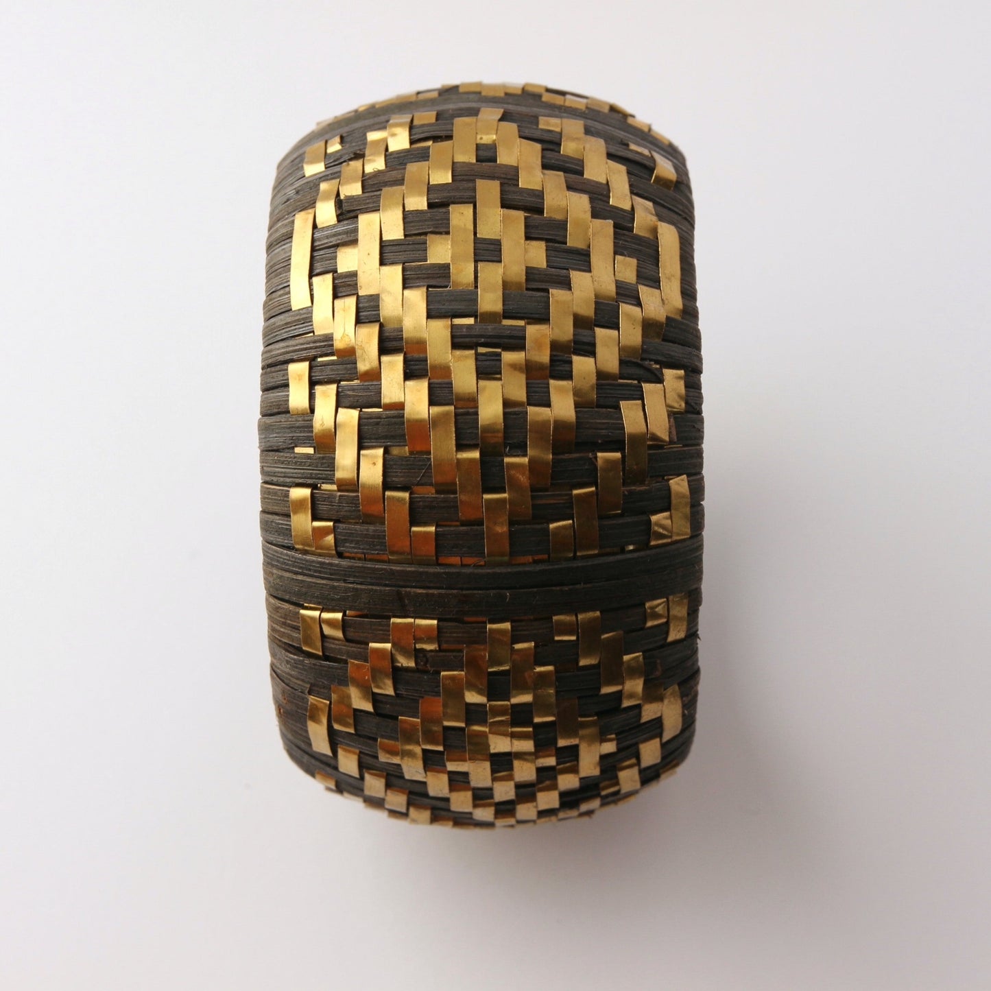 Black and Gold Metal Wide Bangle