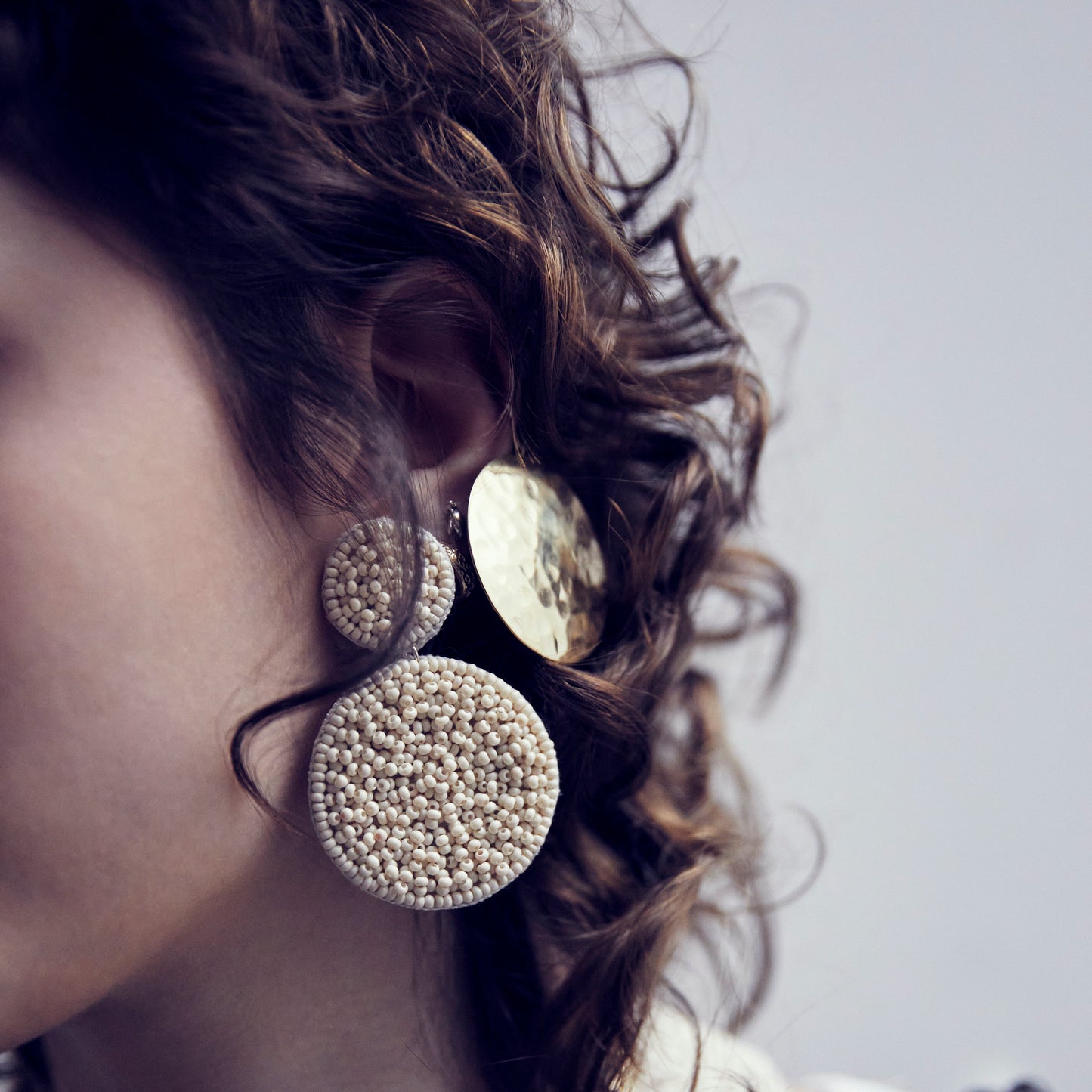 Cosmos Metal Disc Earring